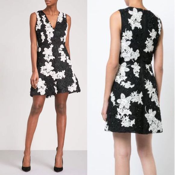 Alice&Olivia Black/cream Pamela tulle mini dress - Picture 3 of 8